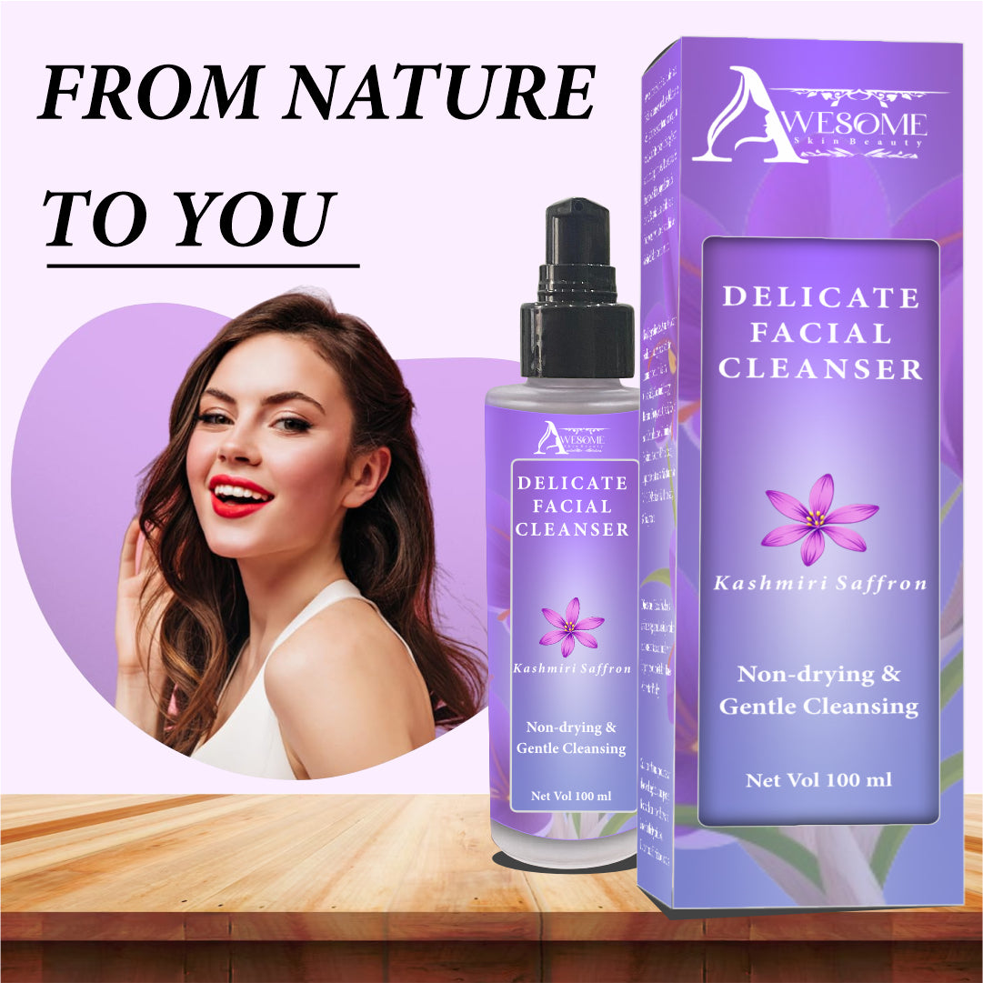 Elevate Your Skincare: The Gentle Purity of Saffron Delicate Facial Cleanser Reveal Fresh, Radiant Skin with Saffron Delicate Facial Cleanser!