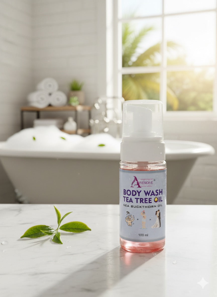 Awesome Skin Beauty Body Wash of Tea Tree Oil & Sea Buckthorn Oil