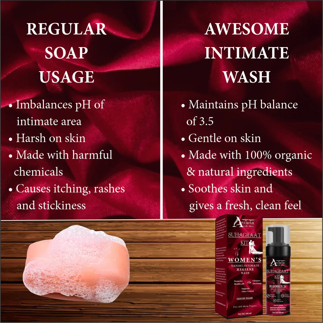 Suhagraat Intimate Hygiene Combo Wash – For Men & Women | pH Balanced | Odor Control | 100ml Each
